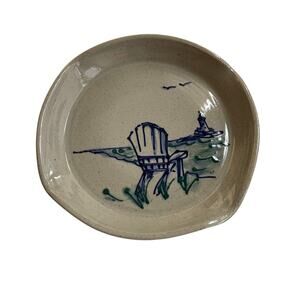 Great Bay Pottery Hand Made Cigarette Ash Tray Ceramic Hampton, NH 2004